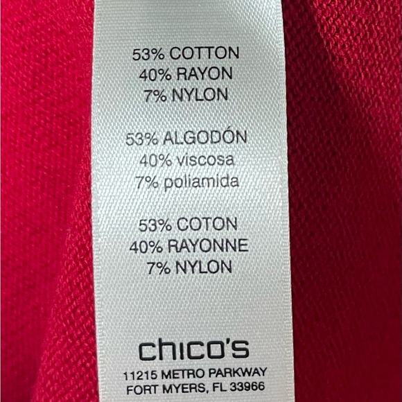 Red Turtleneck Long Sleeve Sweater, Chicos Size 2 - Picture 6 of 7